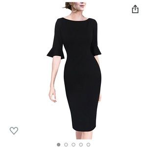 Black bell sleeve dress